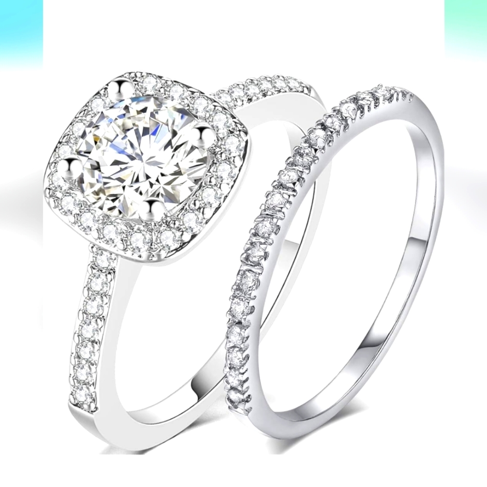 Silver 1.5 CT women's rings